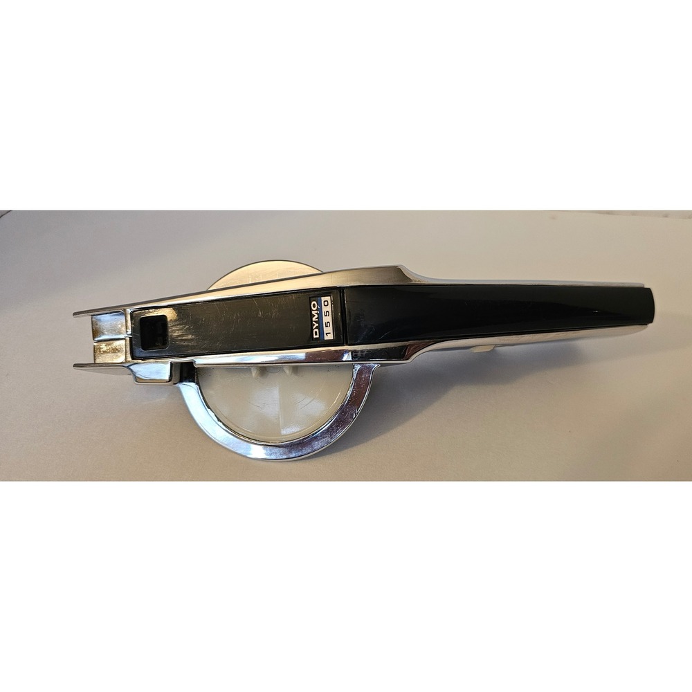 Vintage Dymo 1550 Chrome Embossing Label Maker Tool Body Only Black Retro